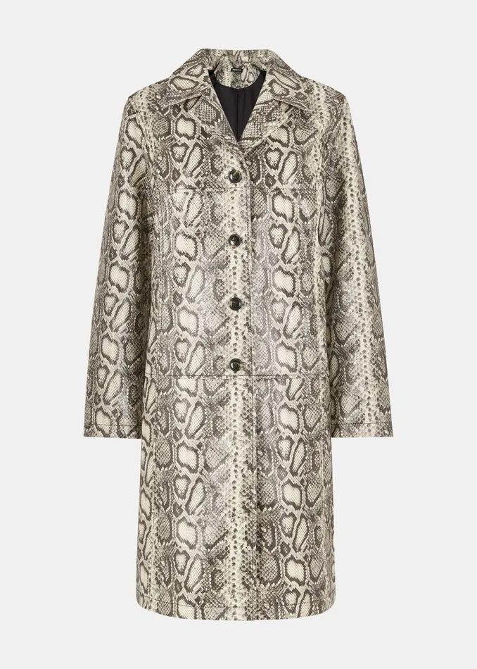 Women Coats and Jackets Whistles Multicolour Iyana Snake Print Leather Coat