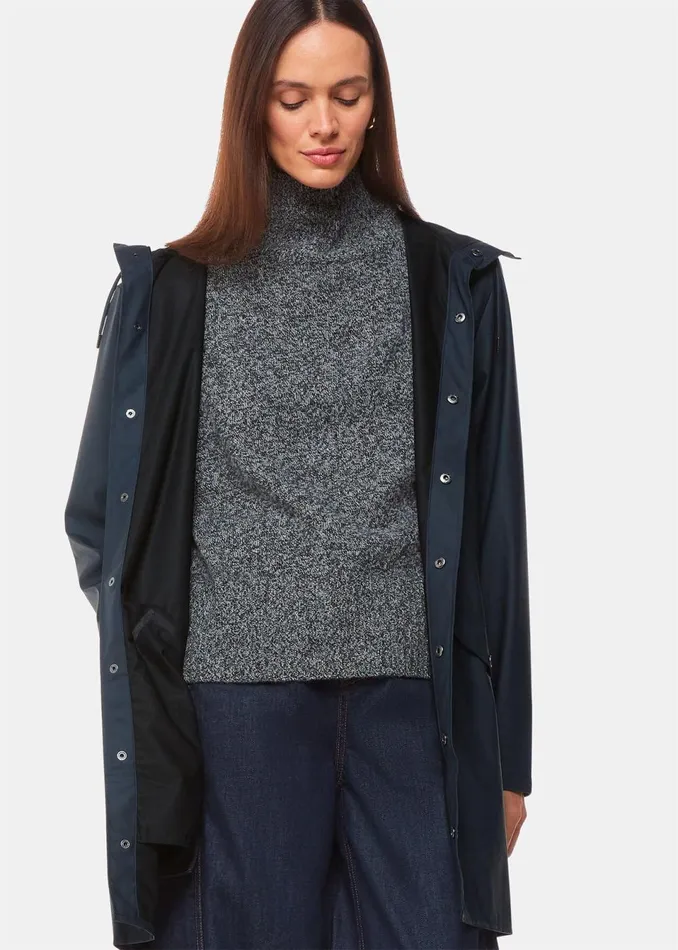 Women Coats and Jackets Whistles Navy Rains Long Jacket