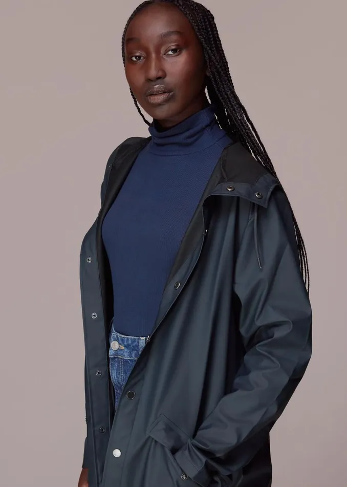 Women Coats and Jackets Whistles Navy Rains Long Jacket