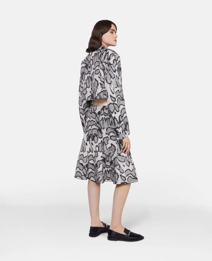 Women Coats And Jackets Stella McCartney Abstract Moth Jacquard Cropped Utility Jacket Grey Women Coats And Jackets Stella McCartney Abstract Moth Jacquard Cropped Utility Jacket Grey