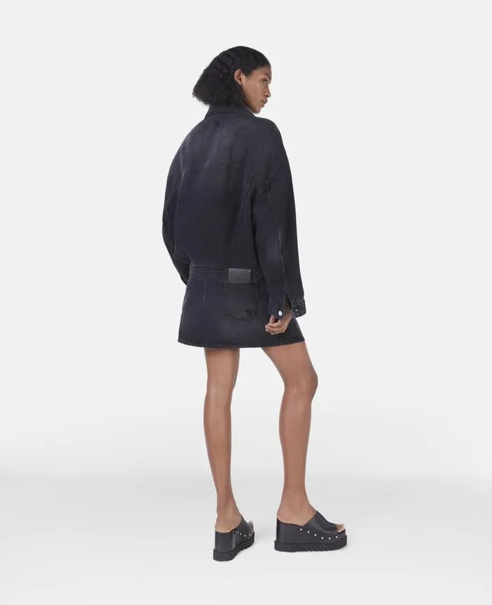 Women Coats And Jackets Stella McCartney Falabella Oversized Denim Jacket Black
