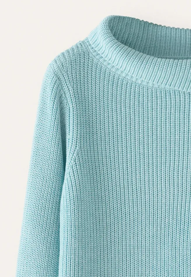 Women Collared Sweater Mint Ocean Poetry Fashion Sweaters