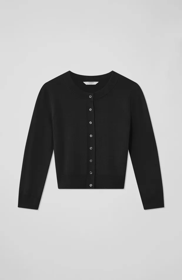 Women Connie Black Sustainably Sourced Merino Wool Cardigan Black LKBennett Knitwear