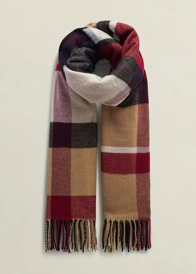 Women Connie Blanket Scarf Red Multi Hobbs Scarves