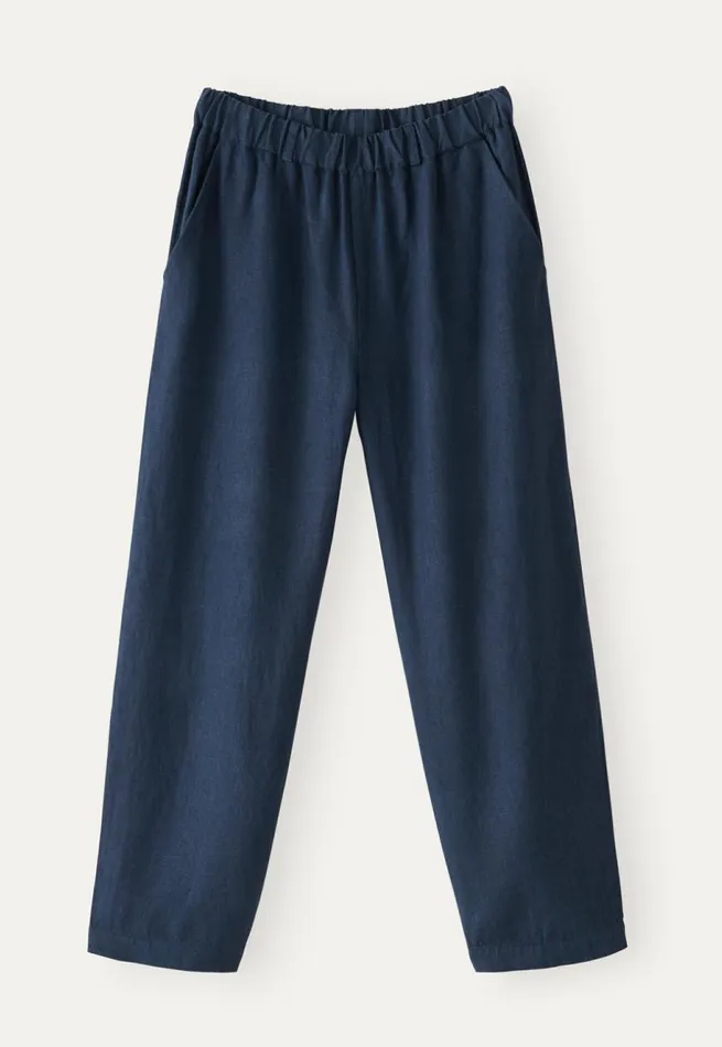 Women Cropped Trousers Midnight Blue Poetry Fashion Trousers and Shorts