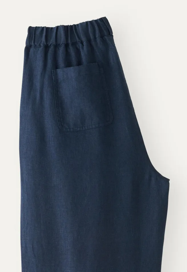 Women Cropped Trousers Midnight Blue Poetry Fashion Trousers and Shorts