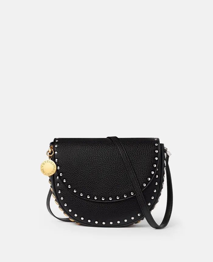Women Crossbody Bags Stella McCartney Frayme Studded Grainy Alter Mat Medium Flap Shoulder Bag Black Women Crossbody Bags Stella McCartney Frayme Studded Grainy Alter Mat Medium Flap Shoulder Bag Black