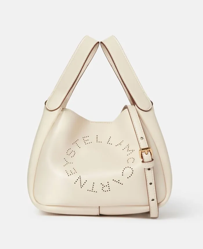 Women Crossbody Bags Stella McCartney Logo Double Top Handle Crossbody Bag Magnolia White Women Crossbody Bags Stella McCartney Logo Double Top Handle Crossbody Bag Magnolia White