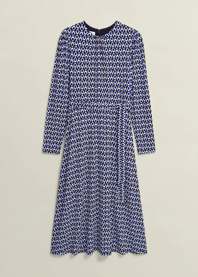 Women Dakota Jersey Dress Navy Multi Hobbs Dresses and Jumpsuits
