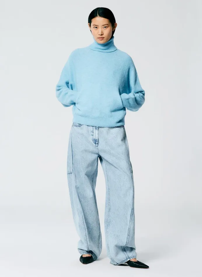 Women Denim Tibi Acid Iceberg Denim Sid Jean 8211 Petite Acid Iceberg Blue