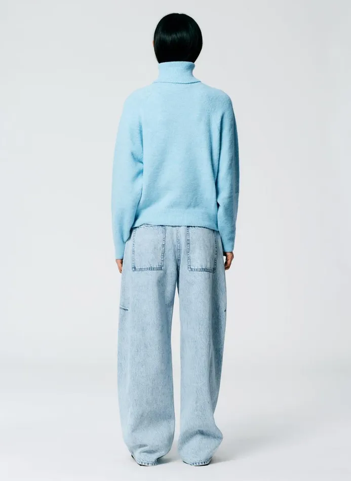 Women Denim Tibi Acid Iceberg Denim Sid Jean 8211 Petite Acid Iceberg Blue