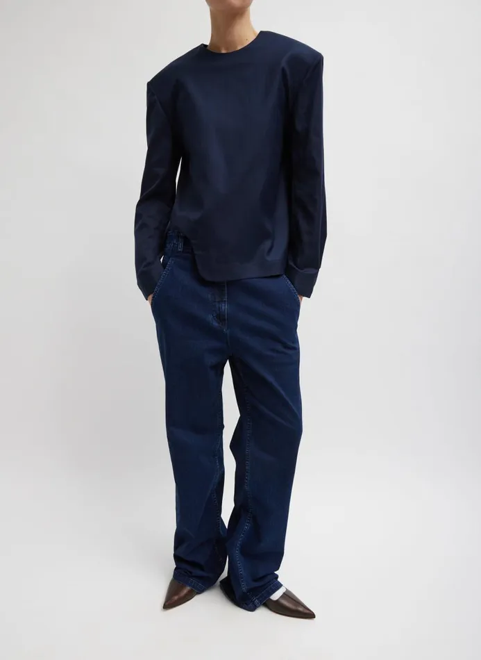 Women Denim Tibi Classic Indigo Denim Barry Jean Indigo