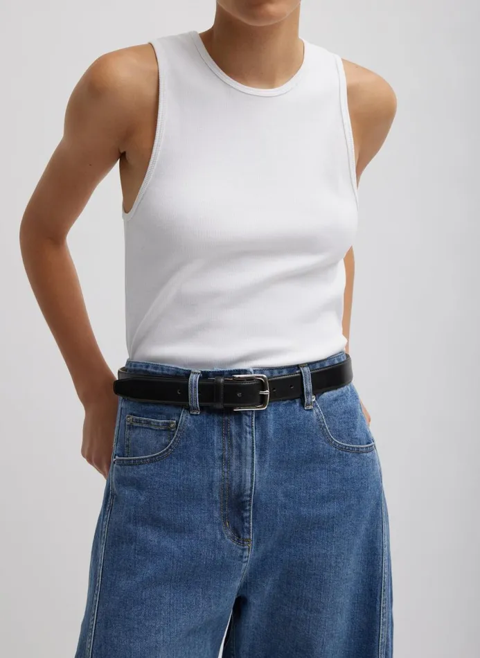 Women Denim Tibi Classic Wash Denim Sid Jean Classic Blue
