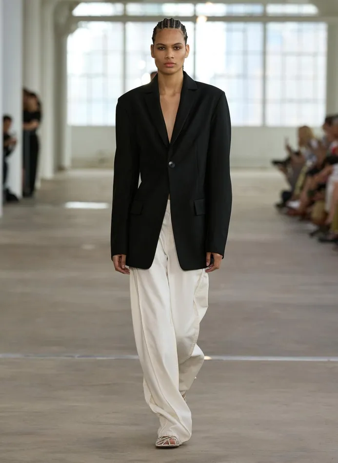Women Denim Tibi Spring Denim Tuck Jean White