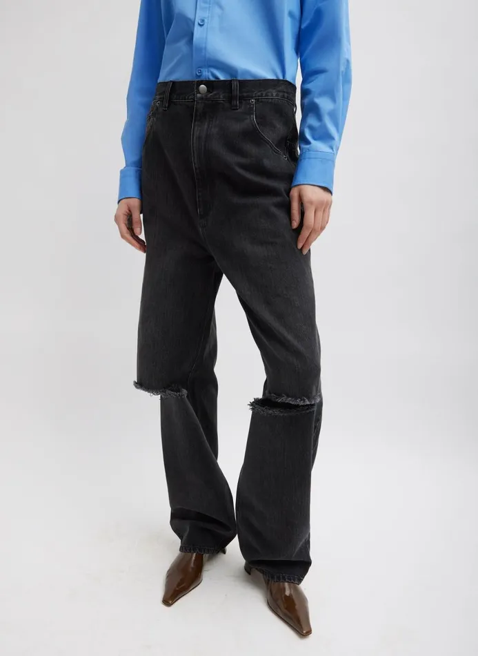 Women Denim Tibi Vintage Black Denim Ryder Jean Vintage Black