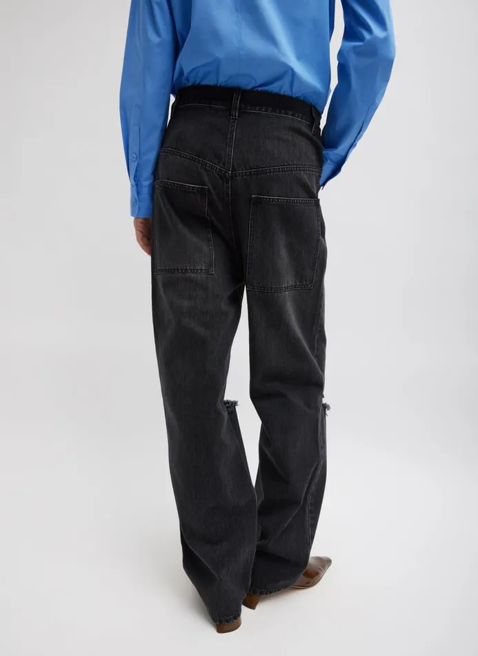 Women Denim Tibi Vintage Black Denim Ryder Jean Vintage Black