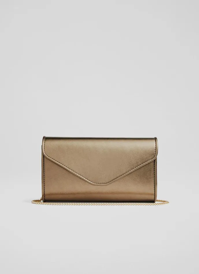 Women Dominica Copper Chain Clutch Bag LKBennett Clutch Bags