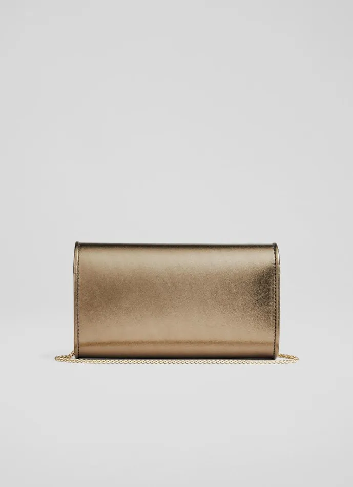 Women Dominica Copper Chain Clutch Bag LKBennett Clutch Bags