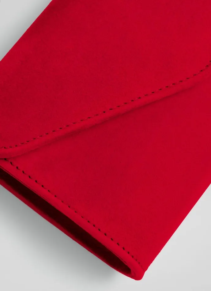 Women Dominica Red Suede Clutch Bag LKBennett Clutch Bags