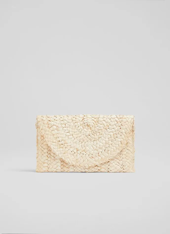 Women Dove Natural Straw Envelope Clutch LKBennett Clutch Bags
