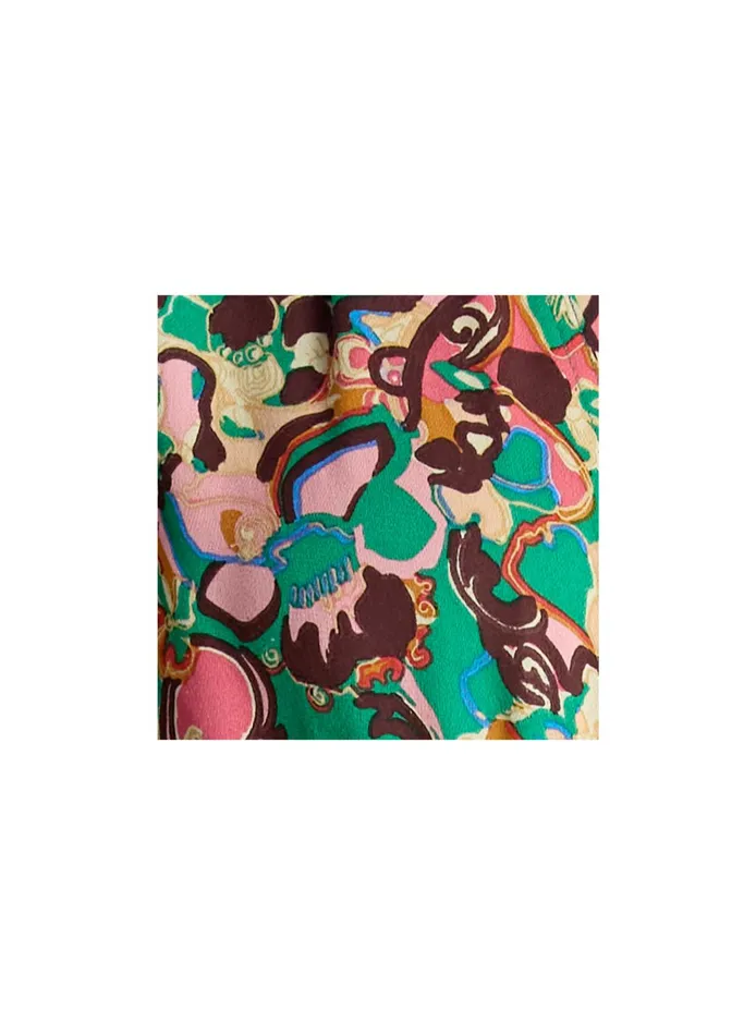 Women Dresses ALC Bell Silk Maxi Dress Emerald Multi