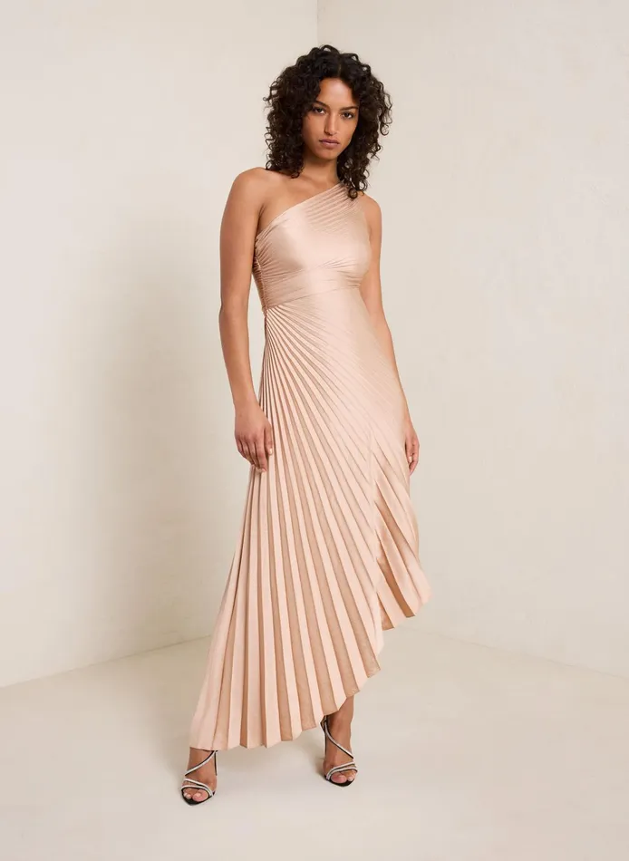 Women Dresses ALC Delfine Satin Pleated Dress Bella
