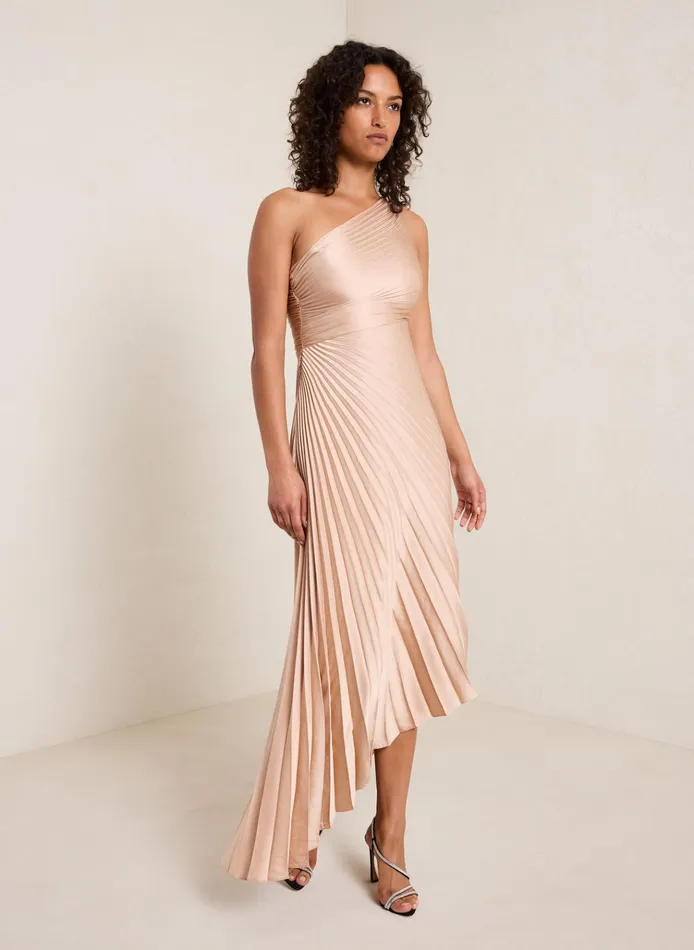 Women Dresses ALC Delfine Satin Pleated Dress Bella