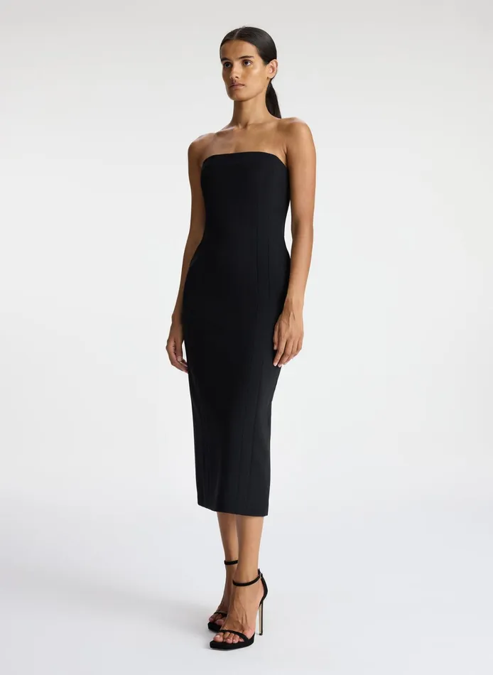 Women Dresses ALC Elizabeth Strapless Midi Dress Black
