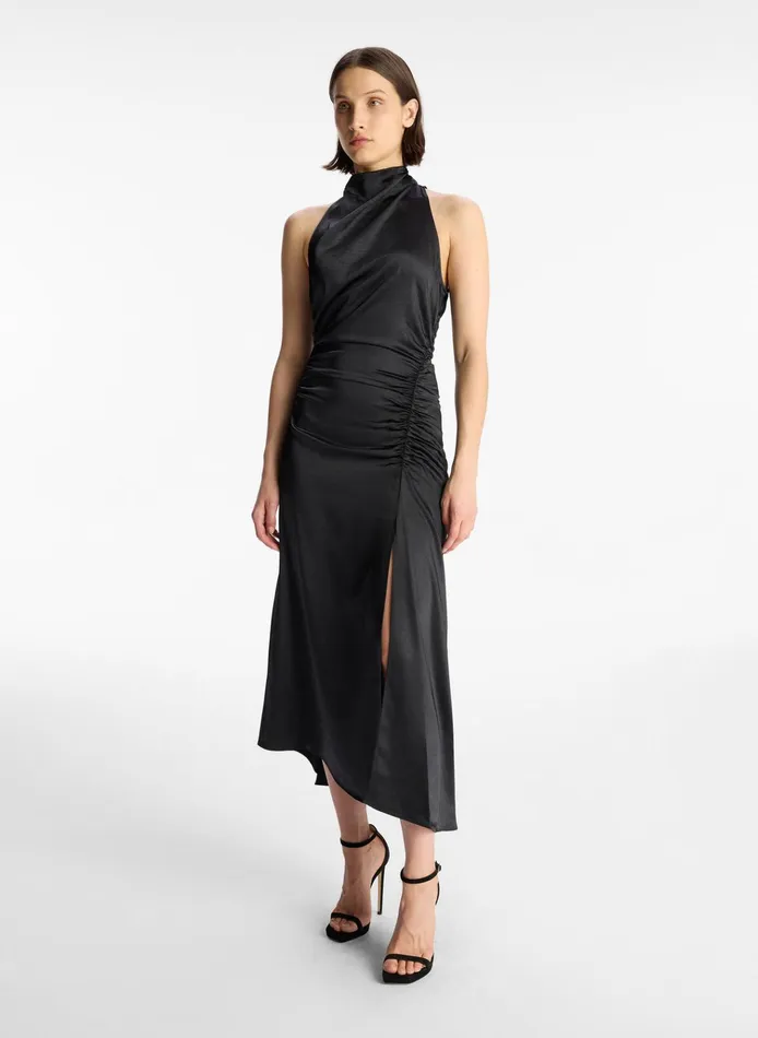 Women Dresses ALC Inez Satin Midi Dress Black