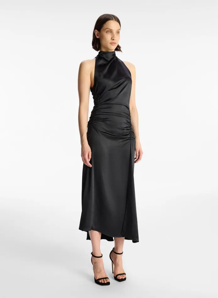 Women Dresses ALC Inez Satin Midi Dress Black
