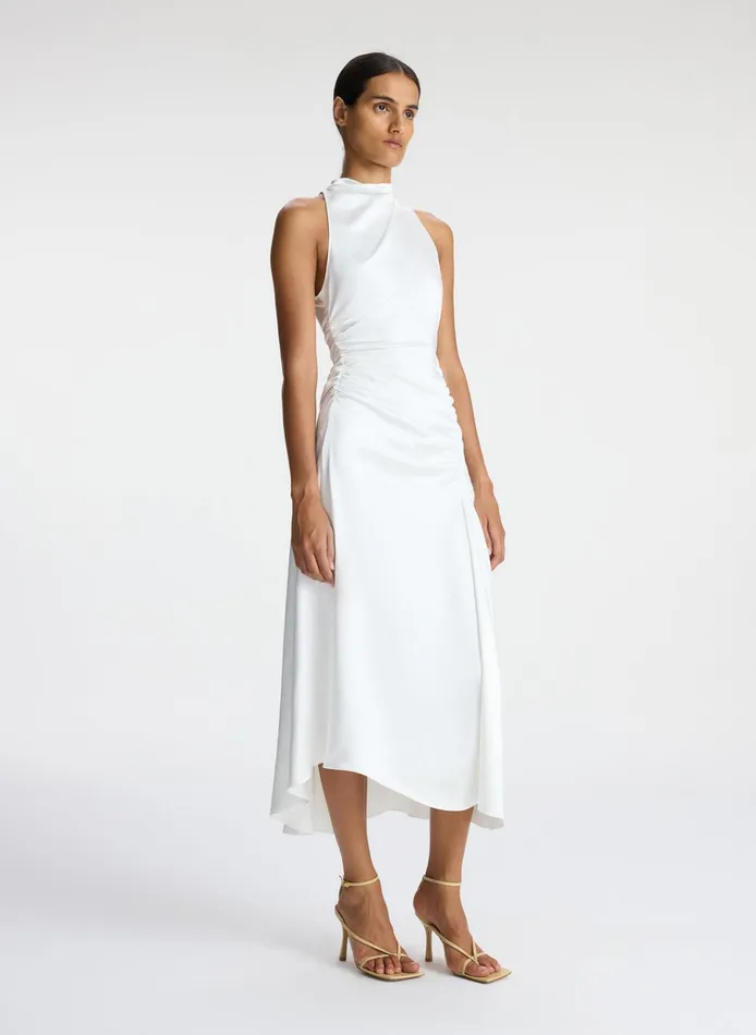 Women Dresses ALC Inez Satin Midi Dress Whisper White