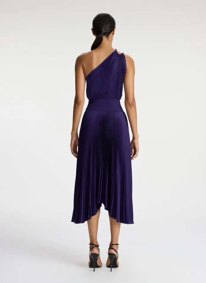 Women Dresses ALC Ruby Satin Pleated Dress Purple