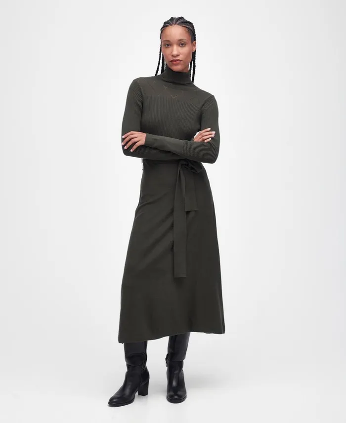 Women Dresses and Skirts Barbour Laverne Midi Dress Olive Women Dresses and Skirts Barbour Laverne Midi Dress Olive