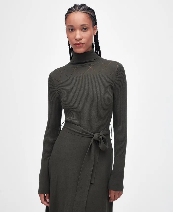 Women Dresses and Skirts Barbour Laverne Midi Dress Olive Women Dresses and Skirts Barbour Laverne Midi Dress Olive
