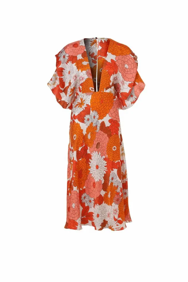 Women Dresses DODO BAR OR Bernadete Dress Loren Orange Print