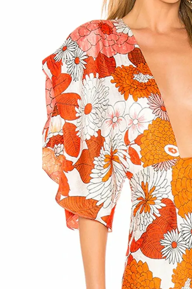 Women Dresses DODO BAR OR Bernadete Dress Loren Orange Print Women Dresses DODO BAR OR Bernadete Dress Loren Orange Print