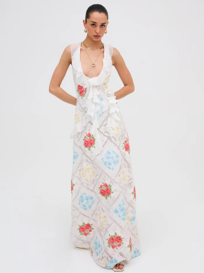 Women Dresses For Love and Lemons Aviana Maxi Dress White
