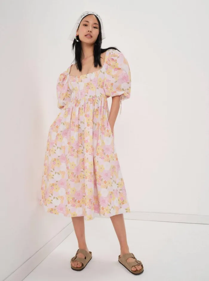 Women Dresses For Love and Lemons Carrie Midi Dress Pink