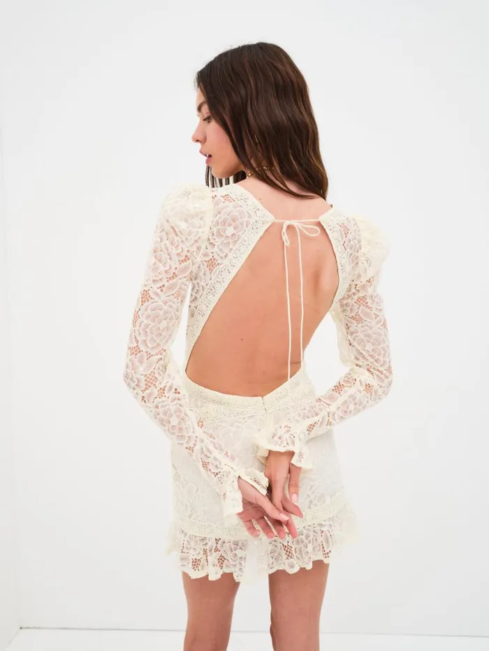 Women Dresses For Love and Lemons Cleo Mini Dress Ivory