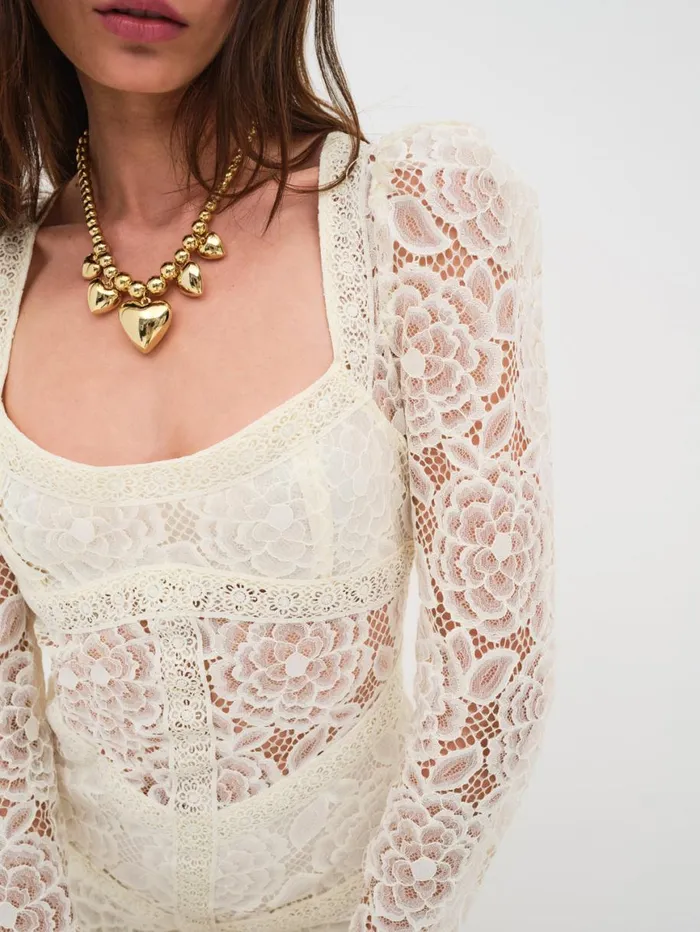 Women Dresses For Love and Lemons Cleo Mini Dress Ivory