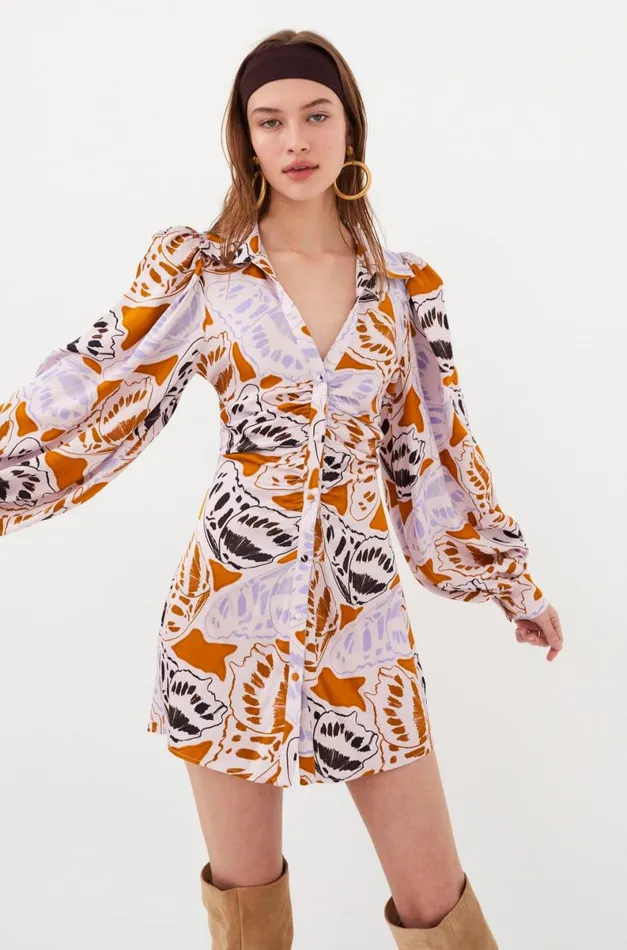Women Dresses For Love and Lemons Esmeralda Mini Dress Orange