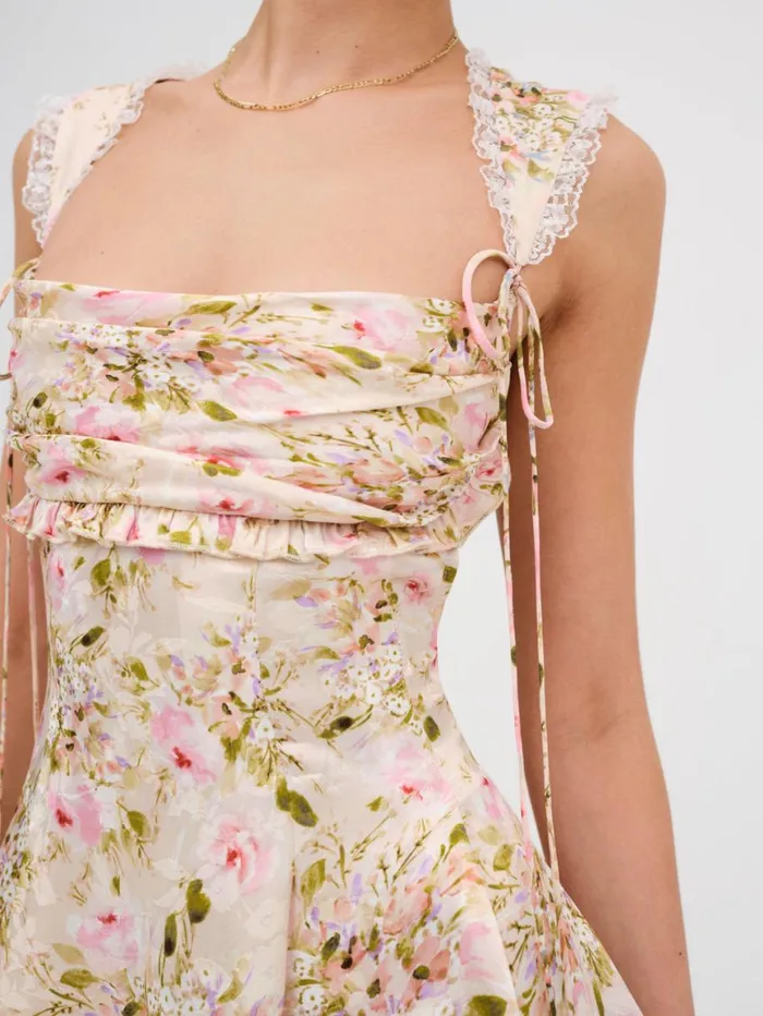 Women Dresses For Love and Lemons Holland Mini Dress Neutral