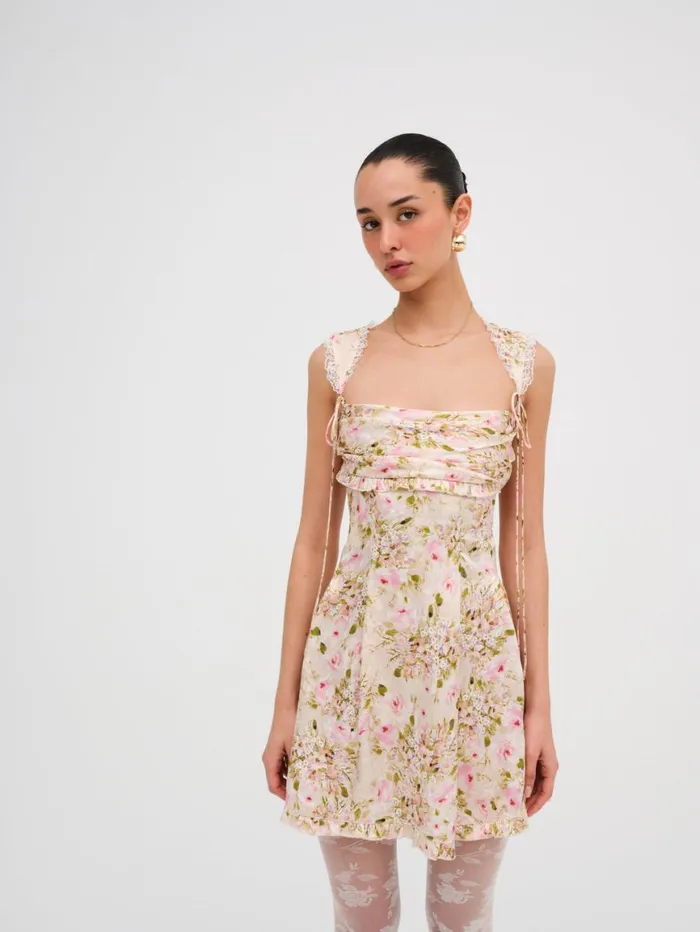 Women Dresses For Love and Lemons Holland Mini Dress Neutral
