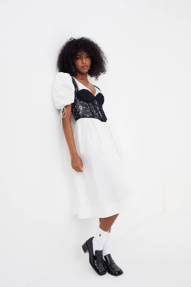 Women Dresses For Love and Lemons Jocelyn Midi Dress White Women Dresses For Love and Lemons Jocelyn Midi Dress White