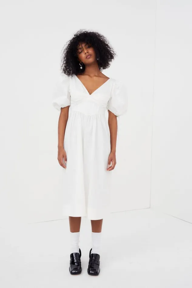 Women Dresses For Love and Lemons Jocelyn Midi Dress White Women Dresses For Love and Lemons Jocelyn Midi Dress White