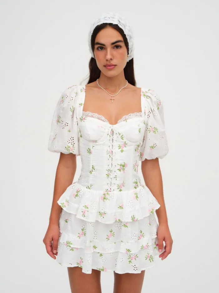 Women Dresses For Love and Lemons Kinsley Mini Dress White
