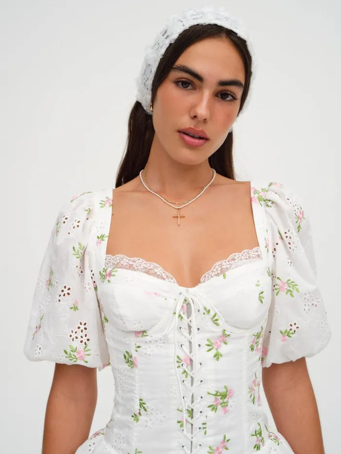 Women Dresses For Love and Lemons Kinsley Mini Dress White
