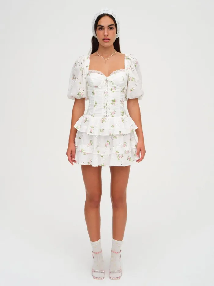 Women Dresses For Love and Lemons Kinsley Mini Dress White