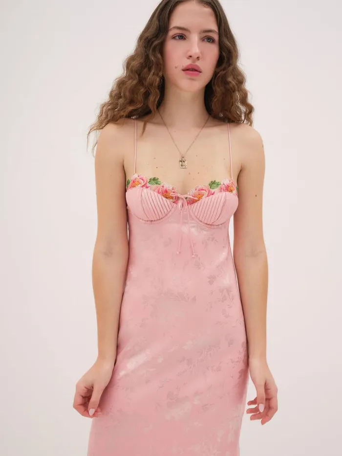 Women Dresses For Love and Lemons Lola Midi Slip Dress Pink Women Dresses For Love and Lemons Lola Midi Slip Dress Pink