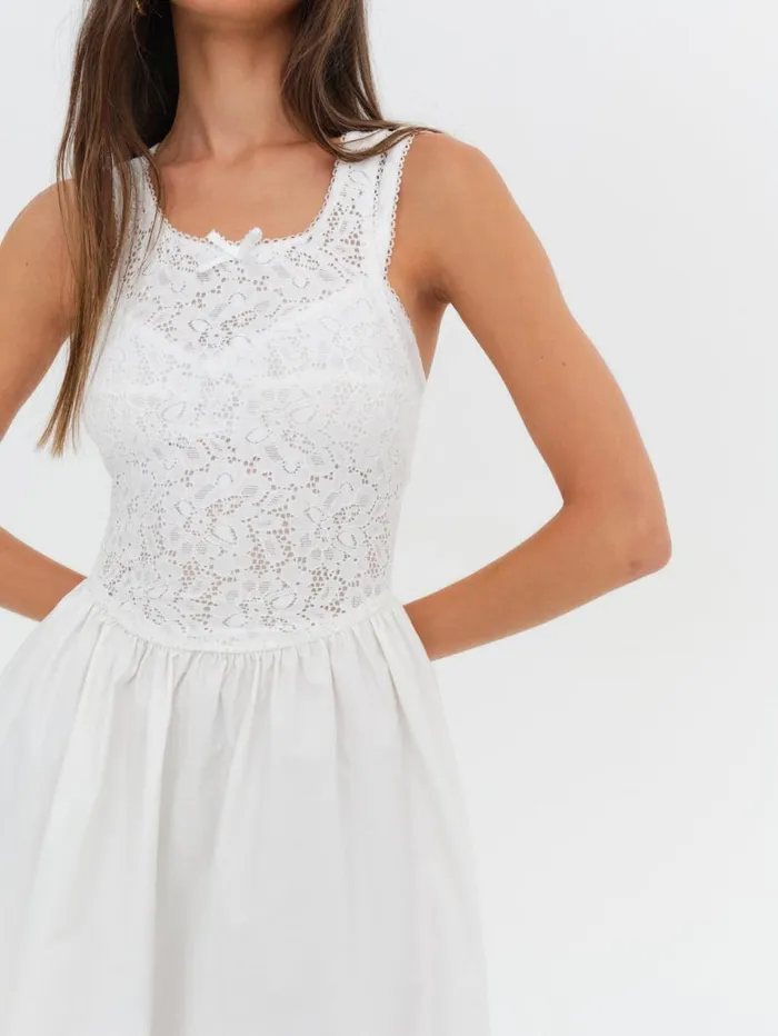 Women Dresses For Love and Lemons Mandy Midi Dress White Women Dresses For Love and Lemons Mandy Midi Dress White